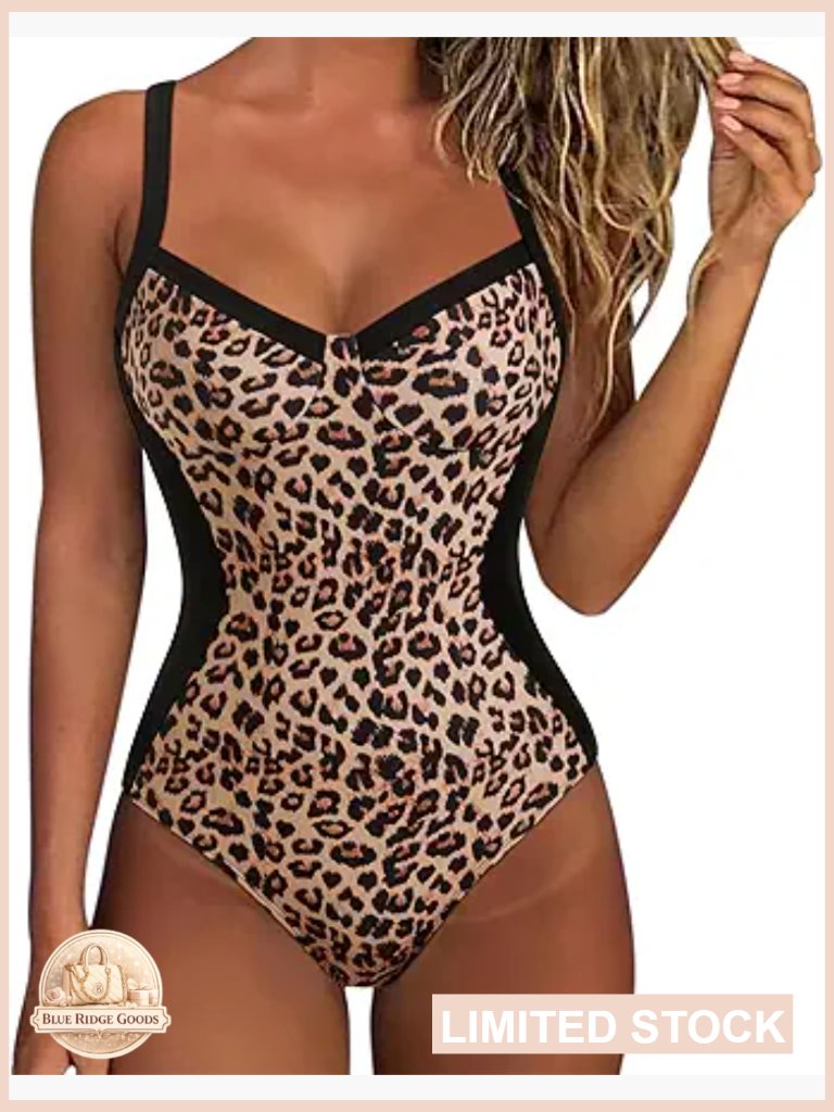 Slimming One Piece Swimsuit Crisscross Back Tummy Control Shapewear Bathing Suit
